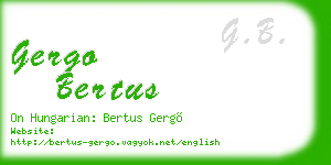 gergo bertus business card